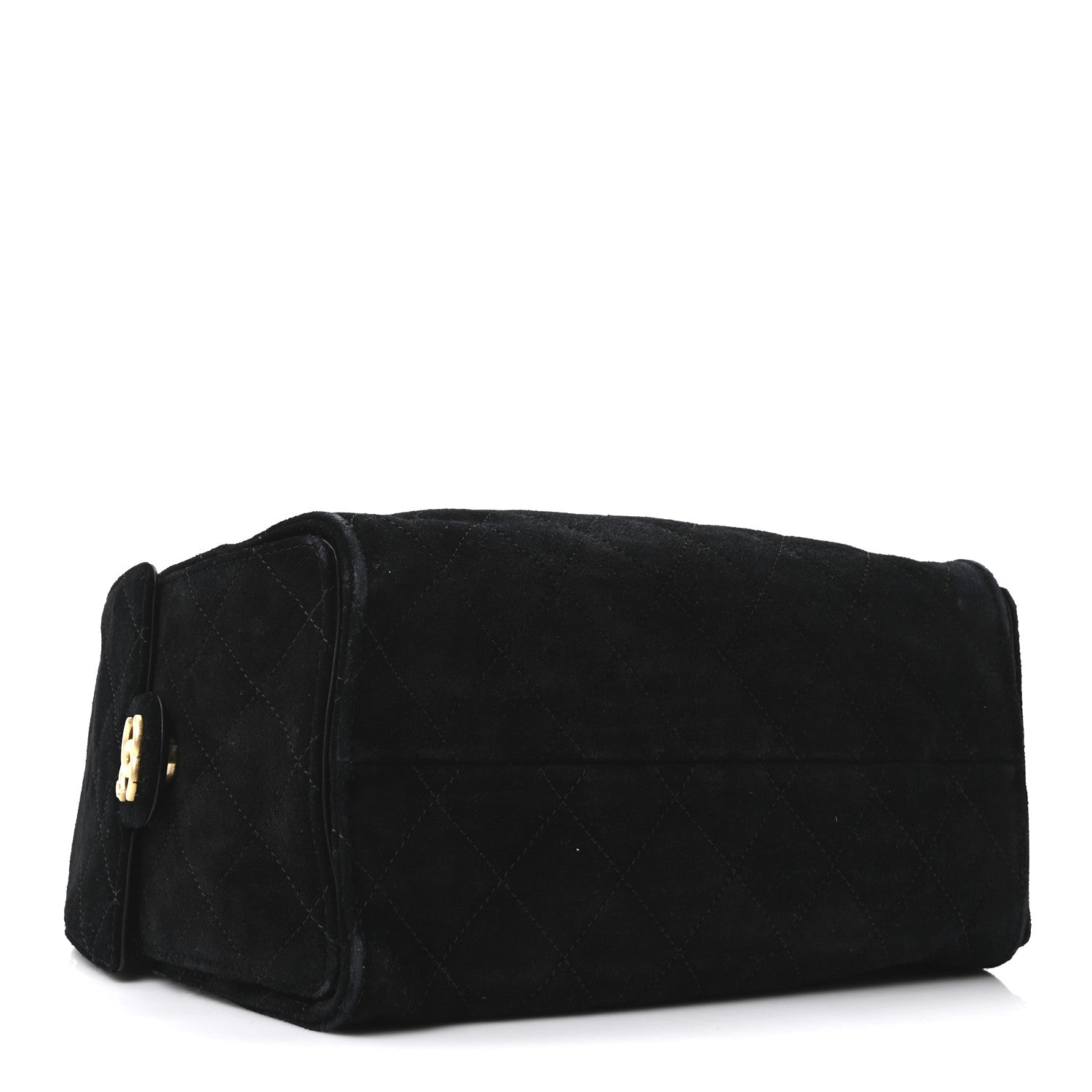 Suede Quilted Small Chanel 25 Handbag Black
