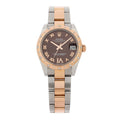 Stainless Steel 18K Everose Gold Diamond 31mm Oyster Perpetual Datejust Watch Chocolate Roman 178341