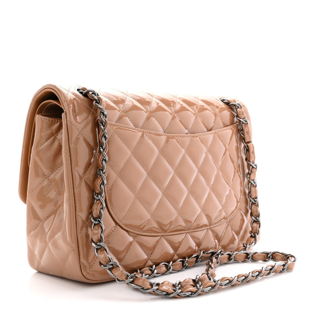 Patent Quilted Jumbo Double Flap Light Brown