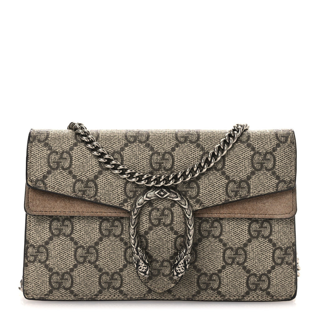 GG Supreme Monogram Super Mini Dionysus Shoulder Bag Taupe