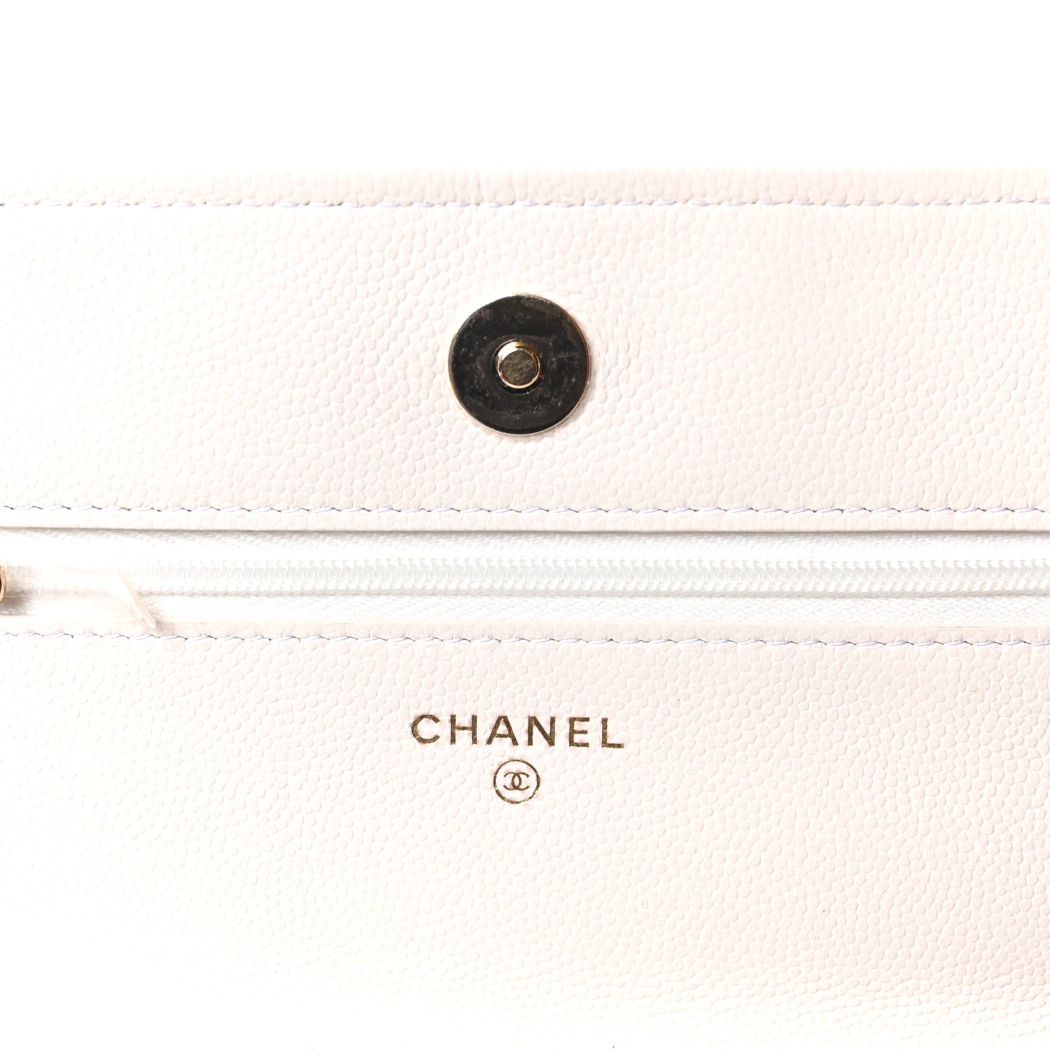 Caviar Quilted Wallet On Chain WOC White