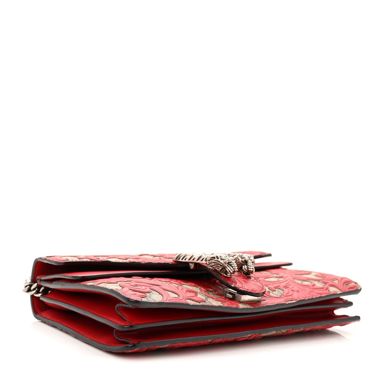 GG Supreme Monogram Arabesque Dionysus Shoulder Bag Hibiscus Red