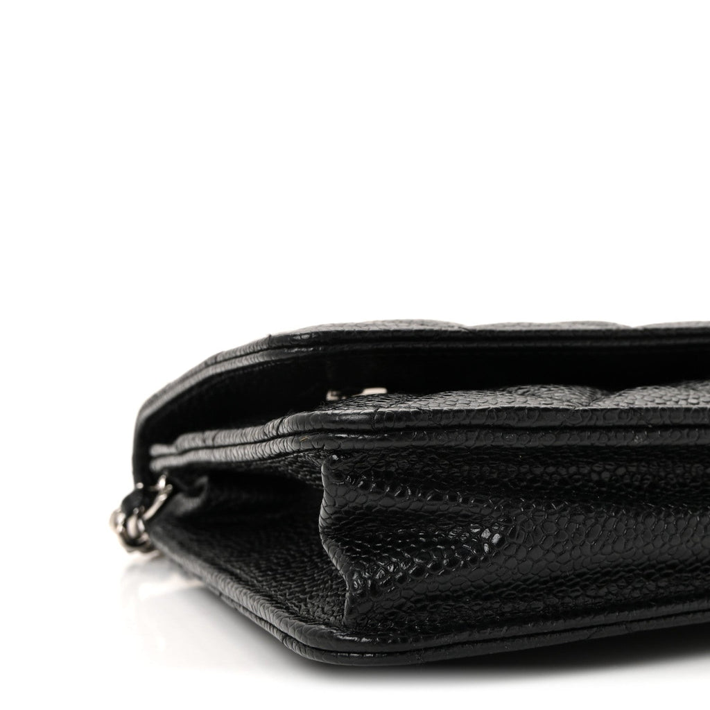 Caviar Quilted Wallet on Chain WOC Black