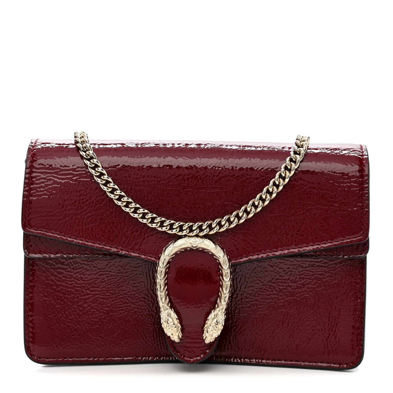 Crinkled Patent Mini Dionysus Shoulder Bag Rosso Ancora Red