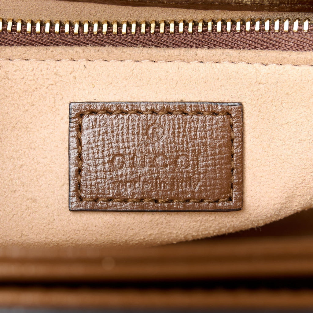 GG Supreme Monogram Azalea Calfskin Horsebit 1955 Shoulder Bag Beige Brown Sugar