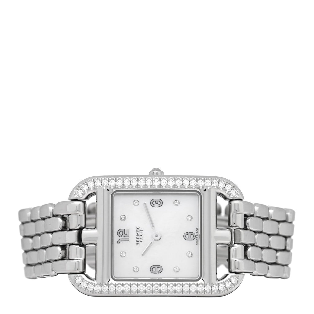 Stainless Steel Diamond Bezel Mother of Pearl 23mm Cape Cod Quartz Watch