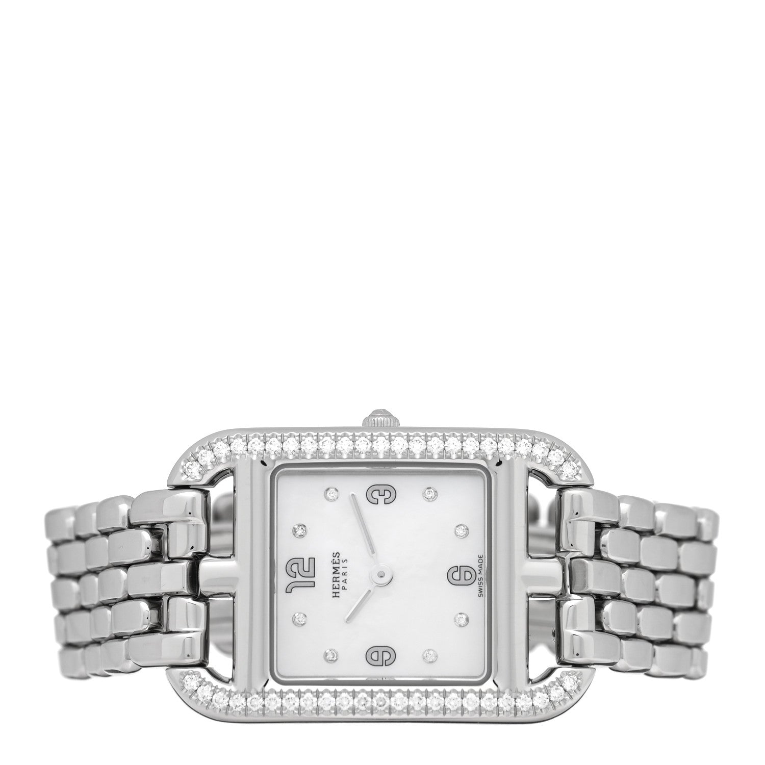 Stainless Steel Diamond Bezel Mother of Pearl 23mm Cape Cod Quartz Watch