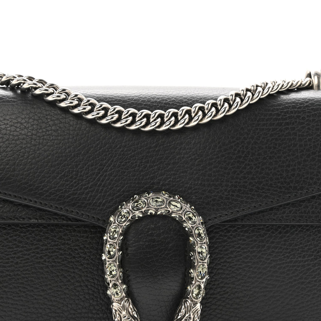 Pebbled Calfskin Small Dionysus Shoulder Bag Black