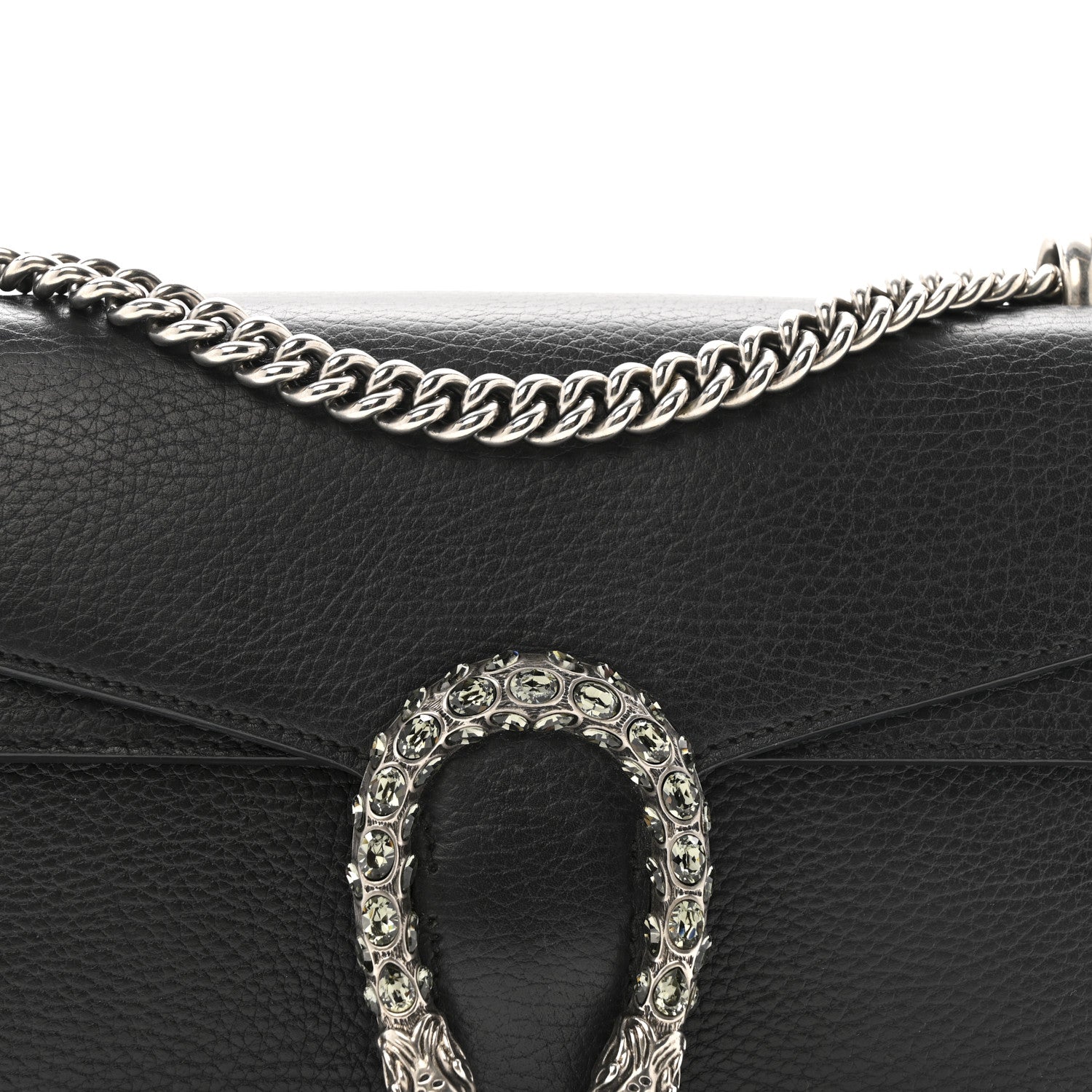 Pebbled Calfskin Small Dionysus Shoulder Bag Black
