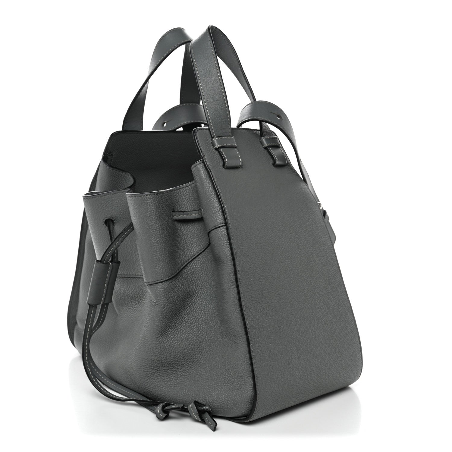 Grained Calfskin Medium Hammock Shoulder Bag Blue