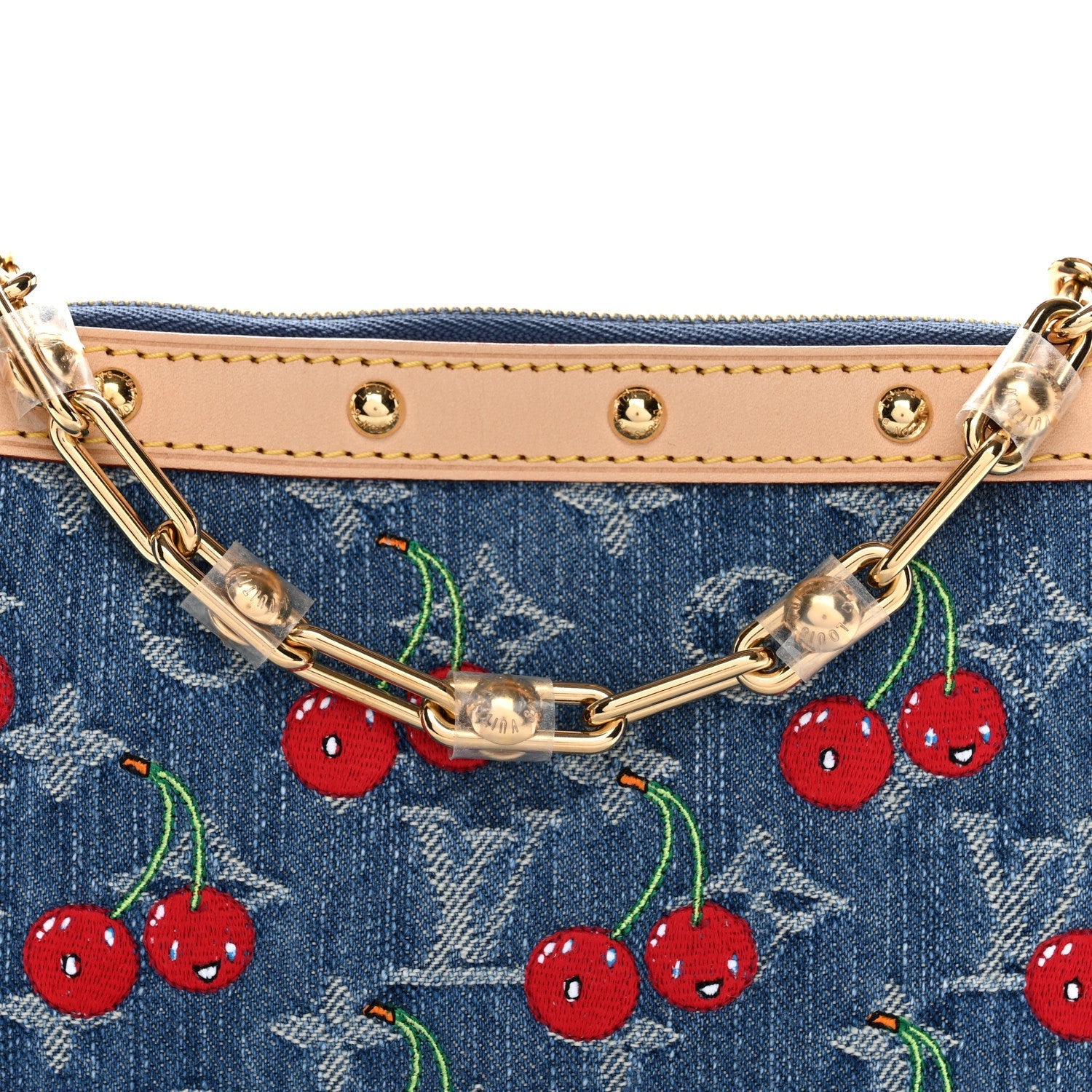 LV X TM Monogram Denim Cerises Pochette Accessories Blue