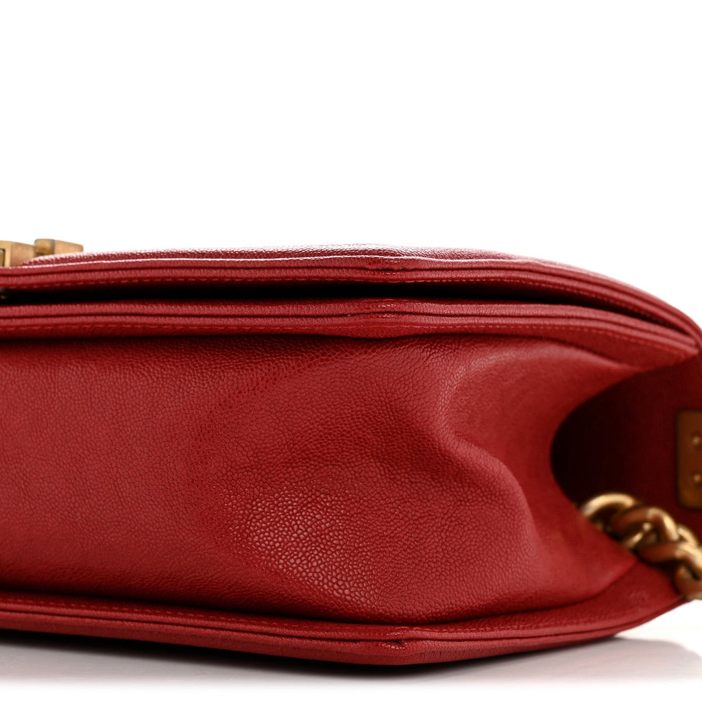 Lambskin Quilted Medium Boy Flap Red
