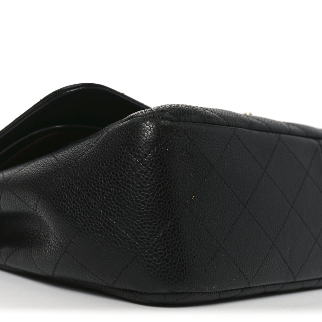 Caviar Quilted Jumbo Double Flap Black