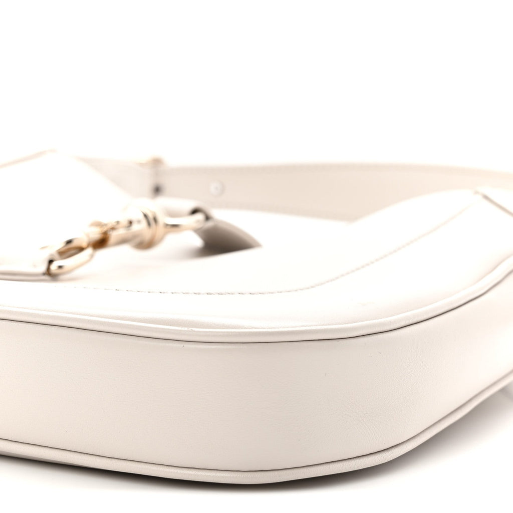 Ancora Calfskin Web Small Jackie Shoulder Bag Light Grey
