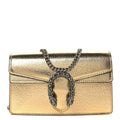 Metallic Calfskin Super Mini Dionysus Shoulder Bag Gold