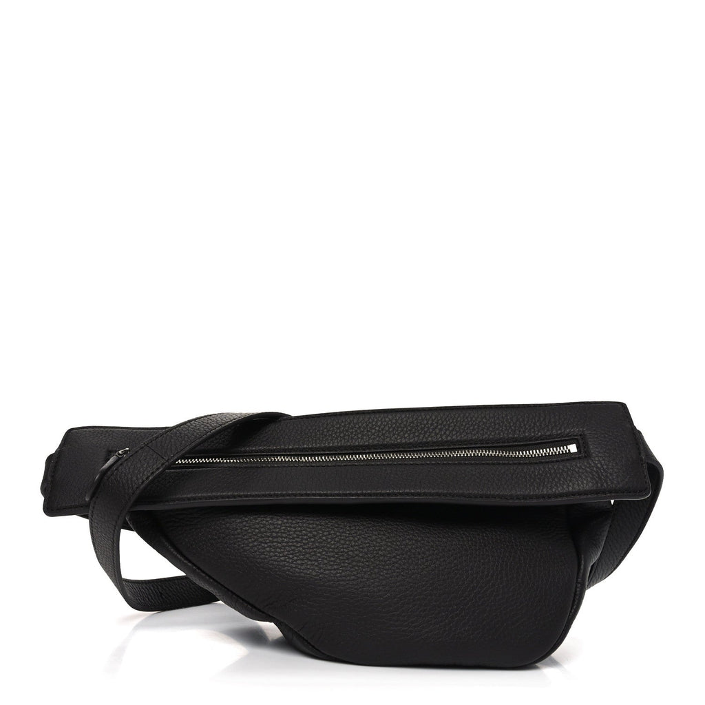 Grained Calfskin Small Slouchy Banana Bag Dark Brown