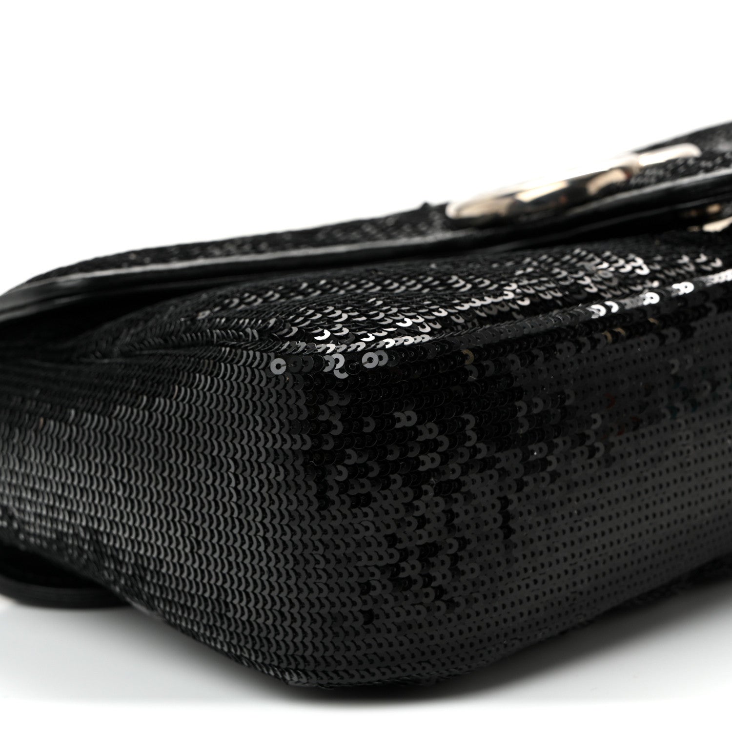 Sequin Matelasse Small GG Marmont Shoulder Bag Black
