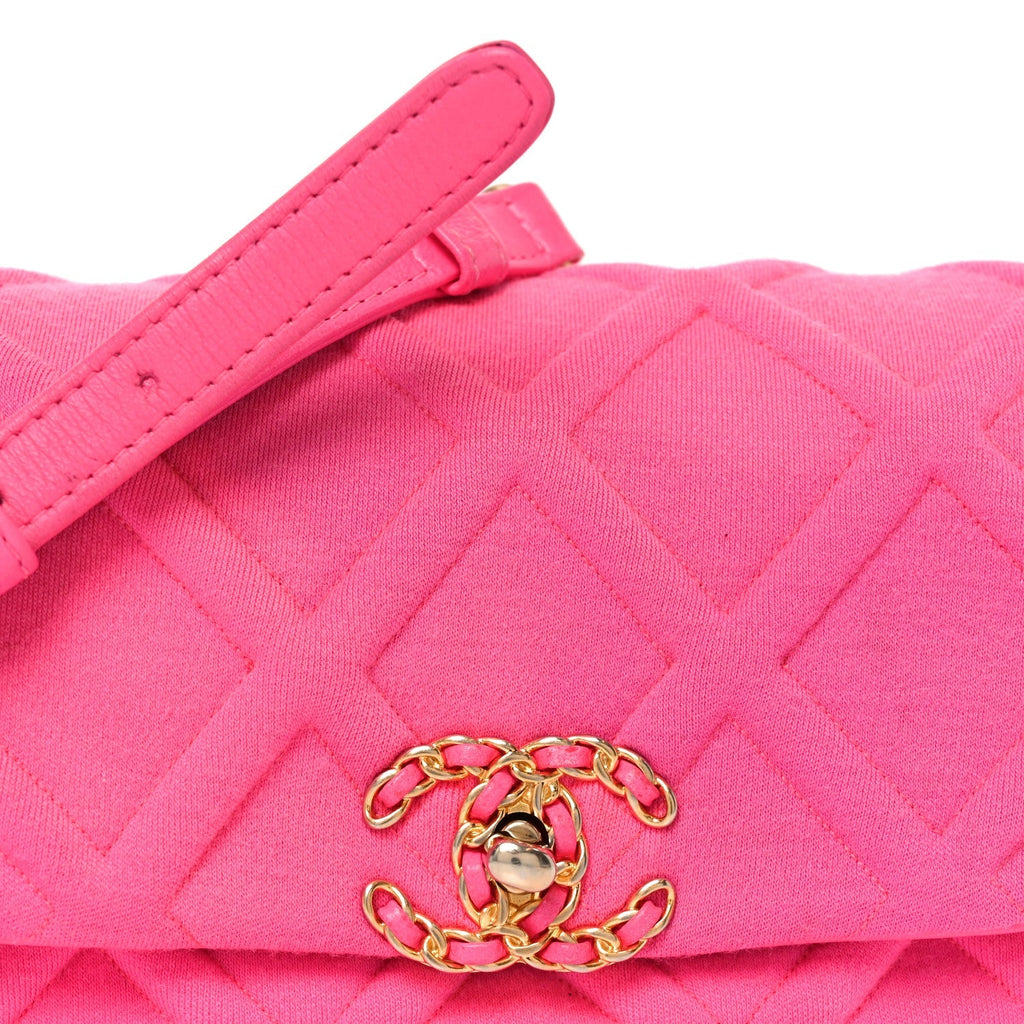 Jersey Quilted Chanel 19 Waist Bag Pink