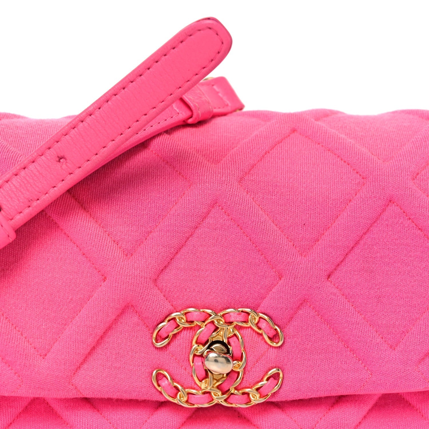 Jersey Quilted Chanel 19 Waist Bag Pink