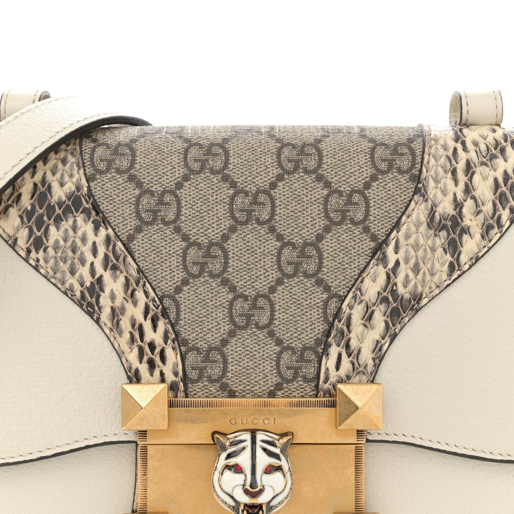 Nappa Elaphe GG Supreme Monogram Medium Osiride Shoulder Bag Mystic White Roccia Beige Ebony