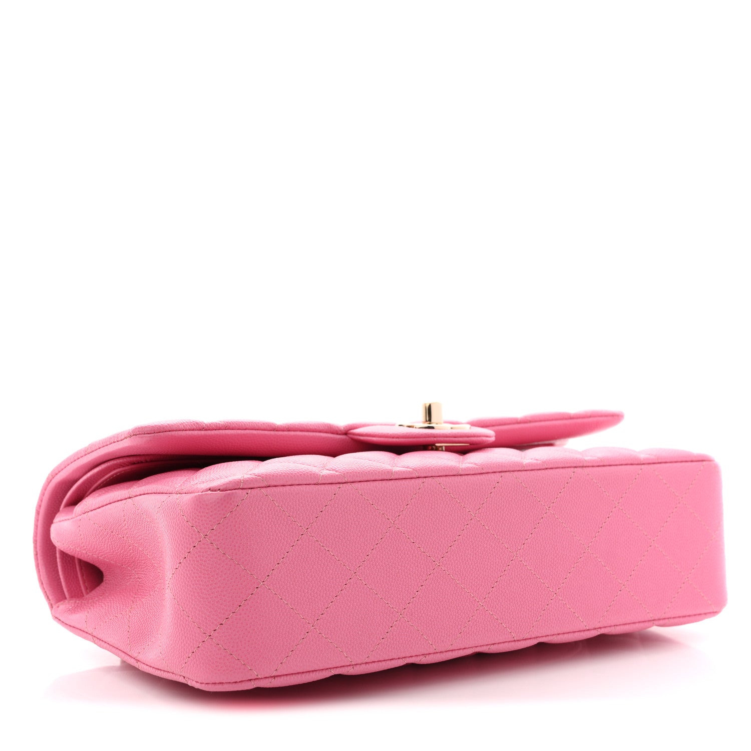 Caviar Quilted Medium Double Flap Pink