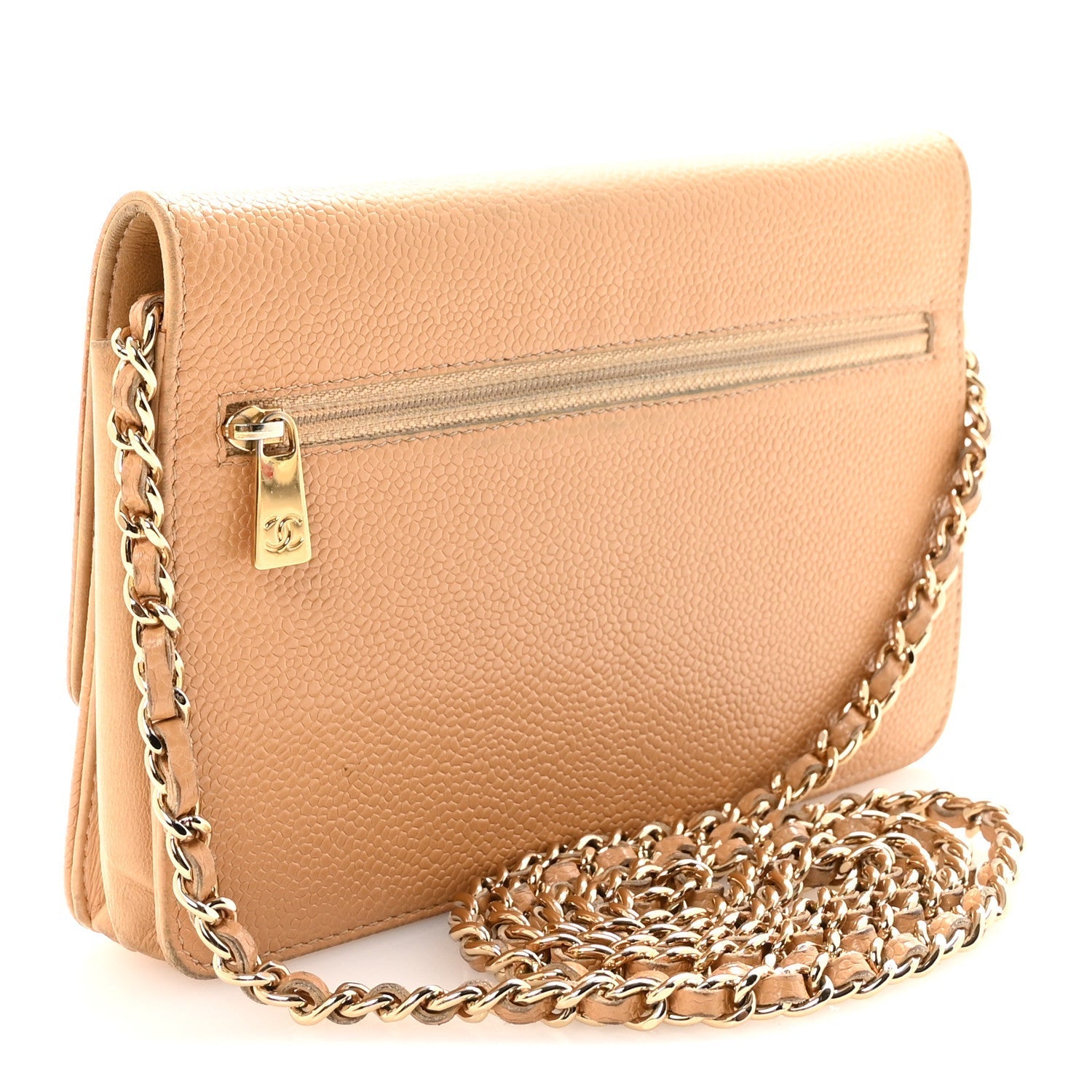 Caviar Timeless CC Wallet on Chain WOC Beige