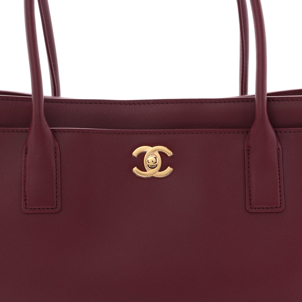 Calfskin Archetype Small Shopping Tote Dark Burgundy