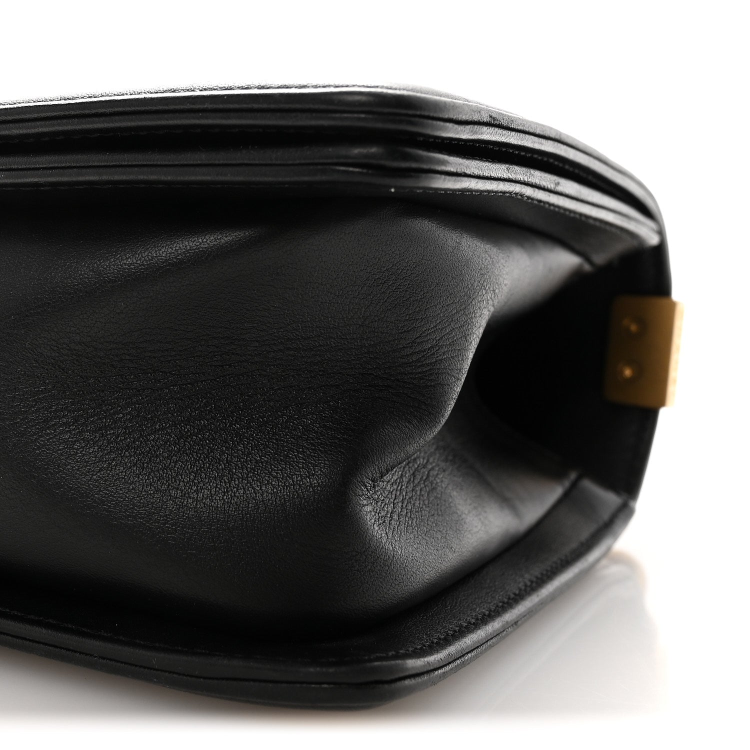 Lambskin Chevron Quilted Medium Boy Flap Black