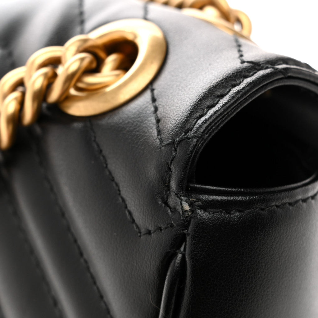 Calfskin Matelasse Small GG Marmont Shoulder Bag Black