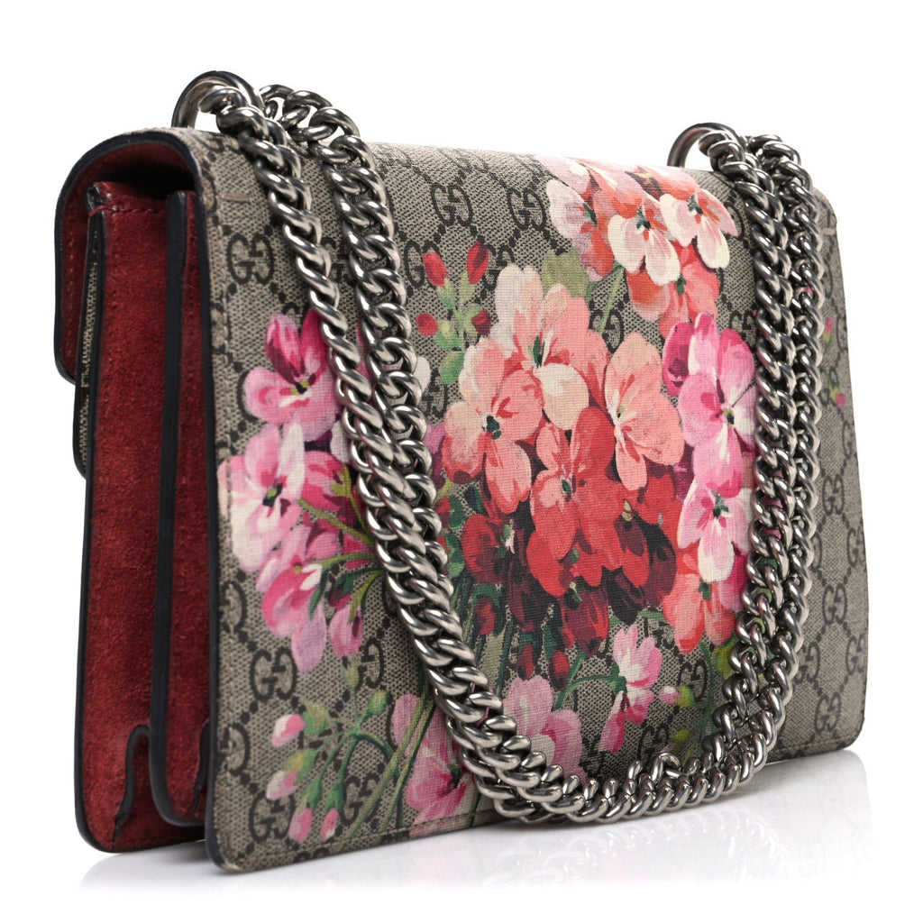 GG Supreme Monogram Blooms Small Dionysus Shoulder Bag Beige Multicolor Dry Rose