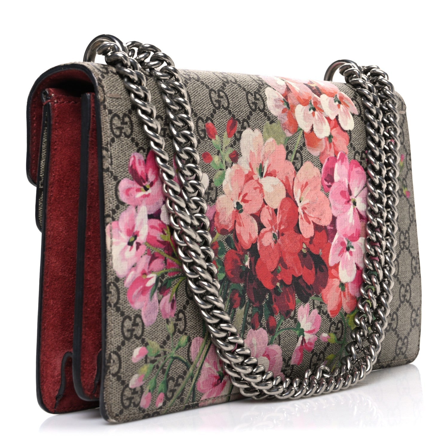GG Supreme Monogram Blooms Small Dionysus Shoulder Bag Beige Multicolor Dry Rose