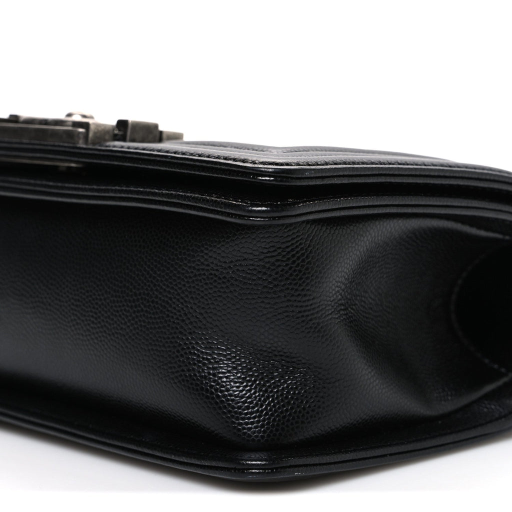 Caviar Quilted Small Boy Flap Black