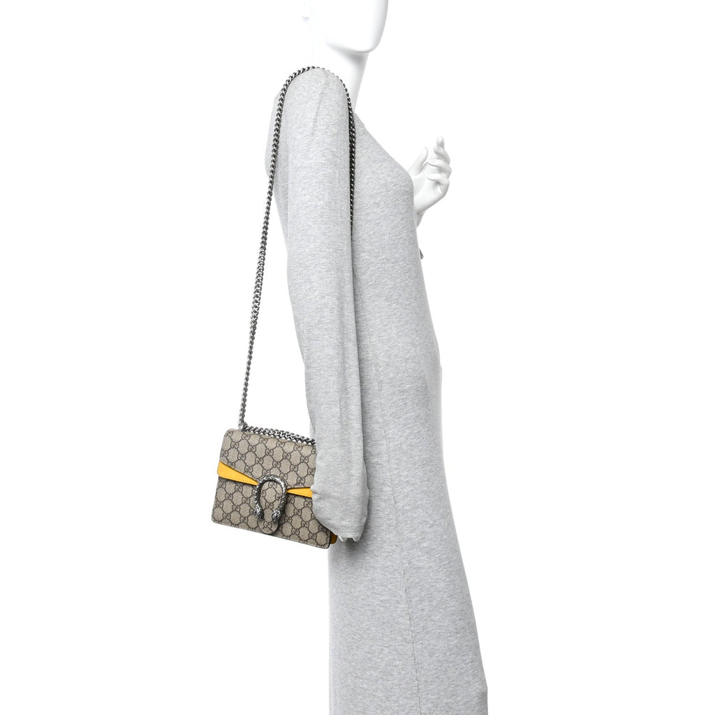 GG Supreme Monogram Mini Dionysus Shoulder Bag Yellow