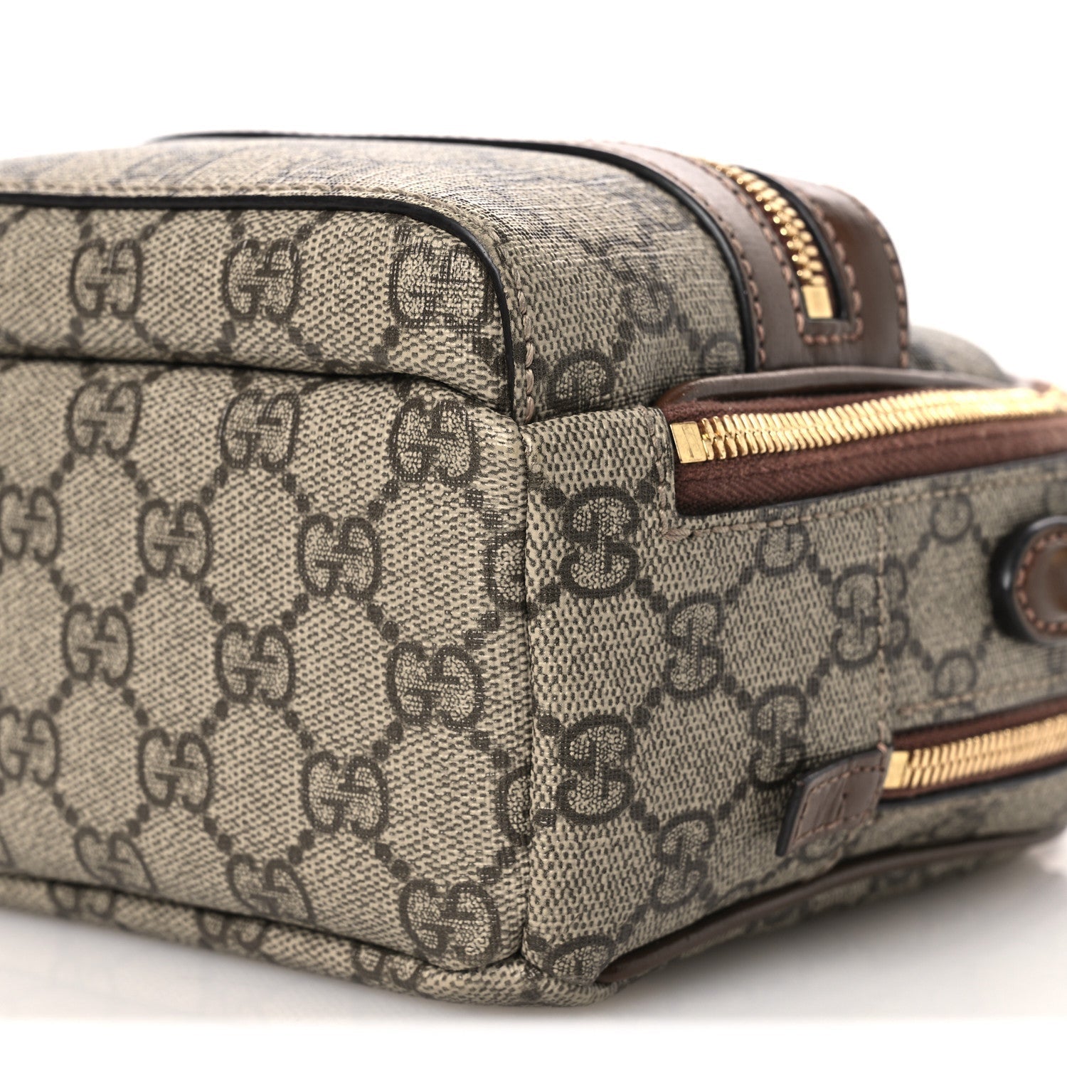 GG Supreme Monogram Azalea Calfskin Retro Interlocking G Multi-Function Bag Beige Ebony Brown Sugar