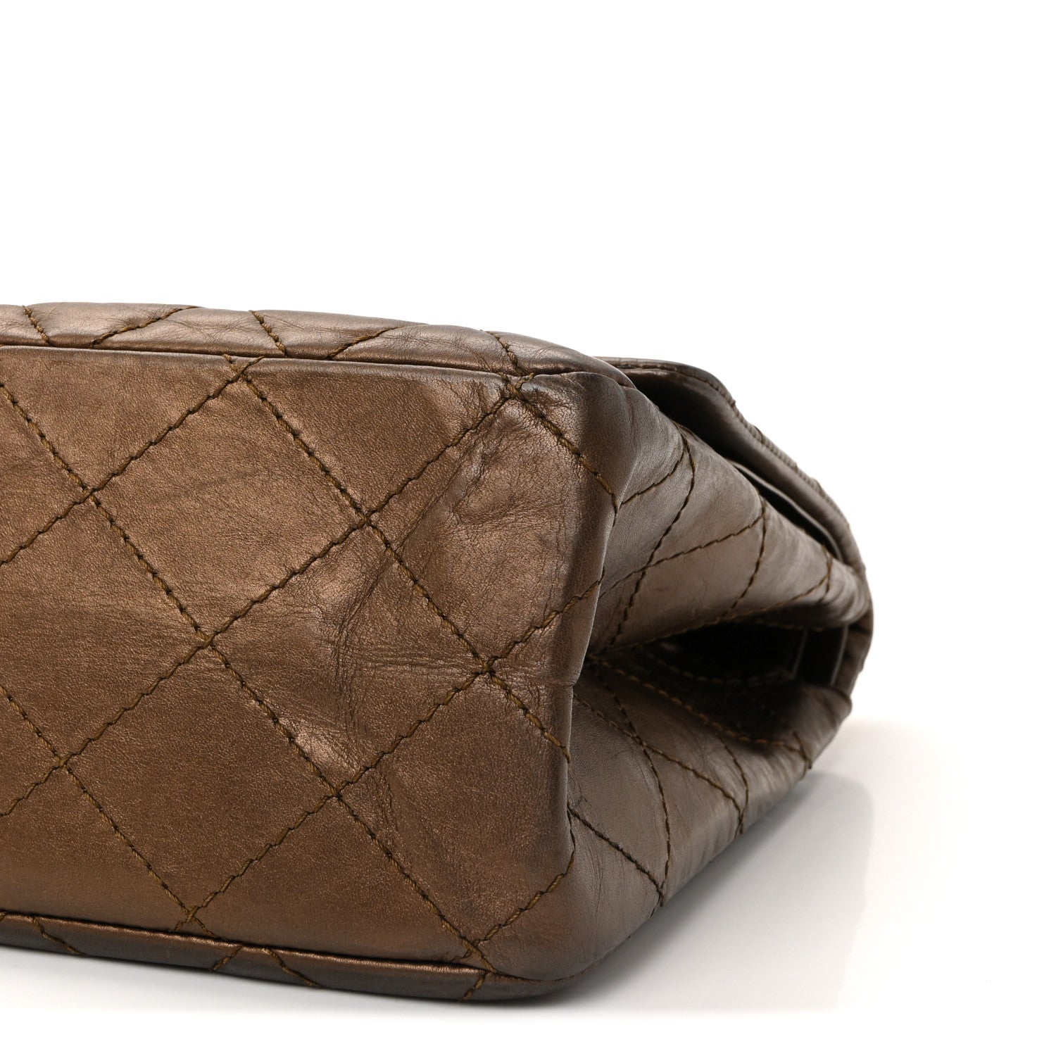 Metallic Aged Calfskin Quilted 2.55 Reissue 227 Flap Bronze
