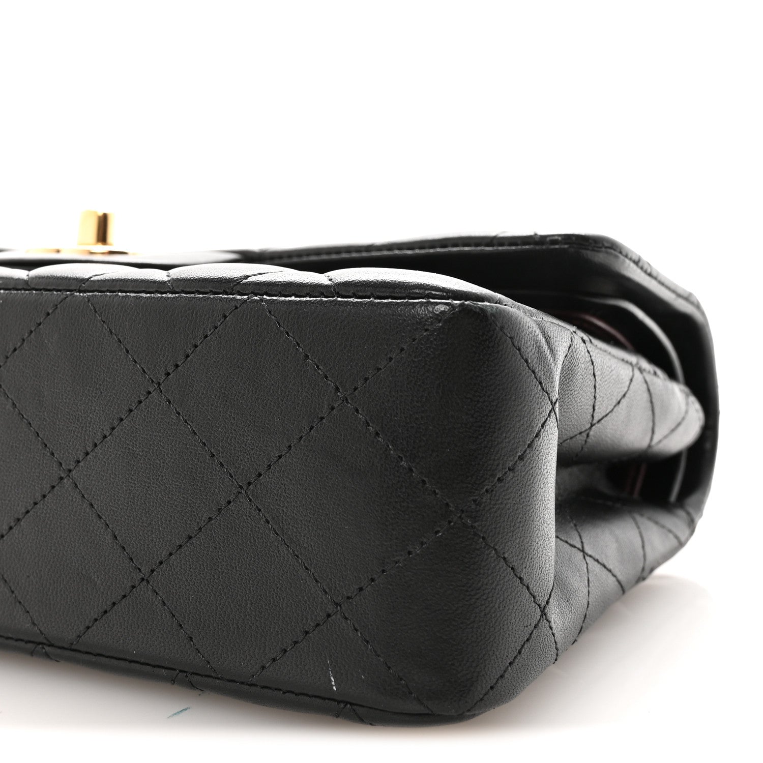 Lambskin Quilted Small Double Flap Black