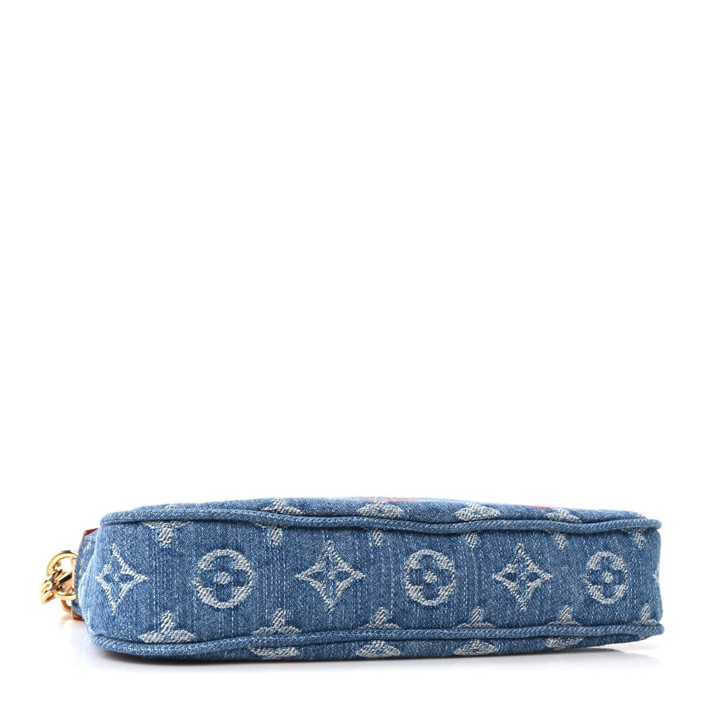 LV X TM Monogram Denim Cerises Pochette Accessories Blue
