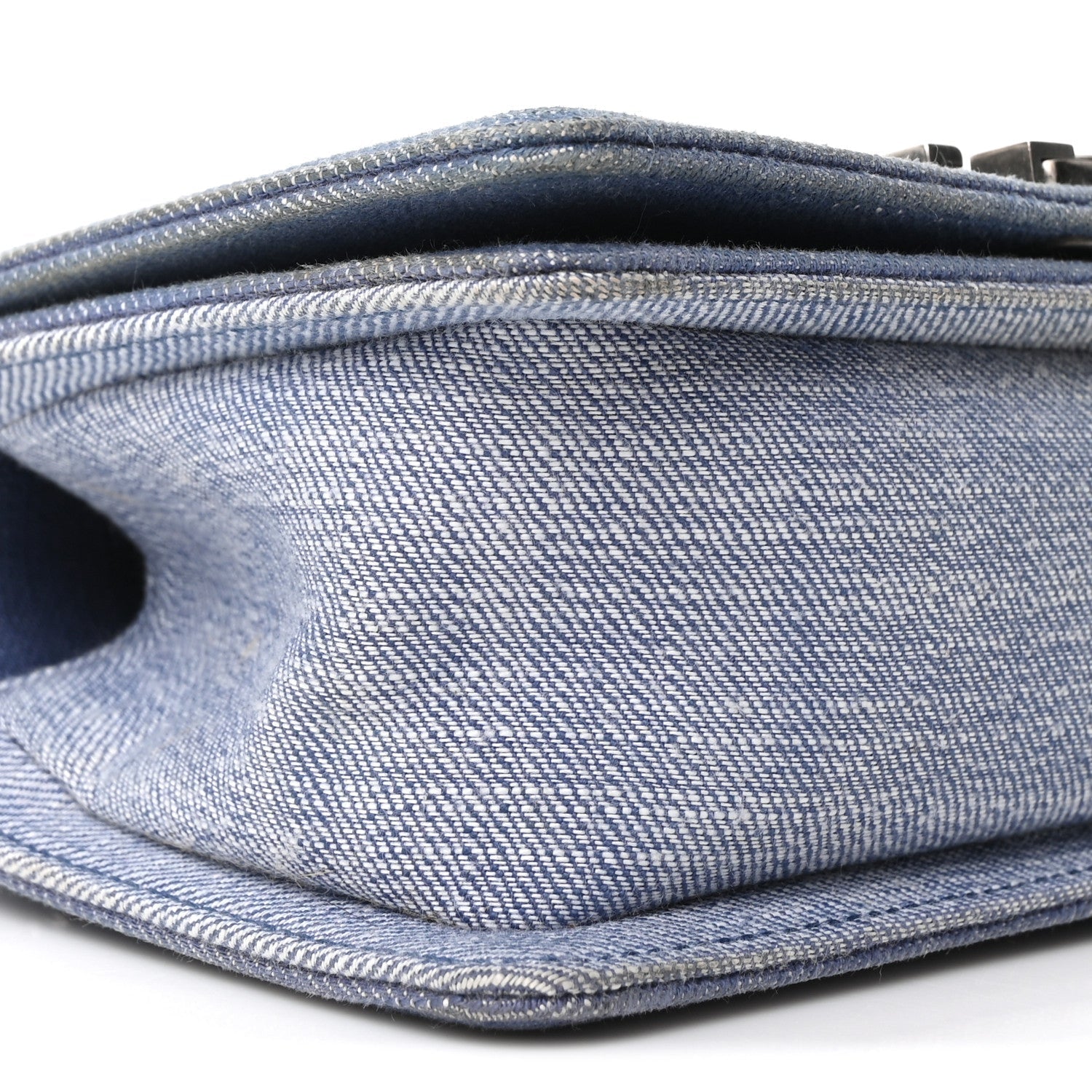 Denim Chevron Small Boy Flap Light Blue