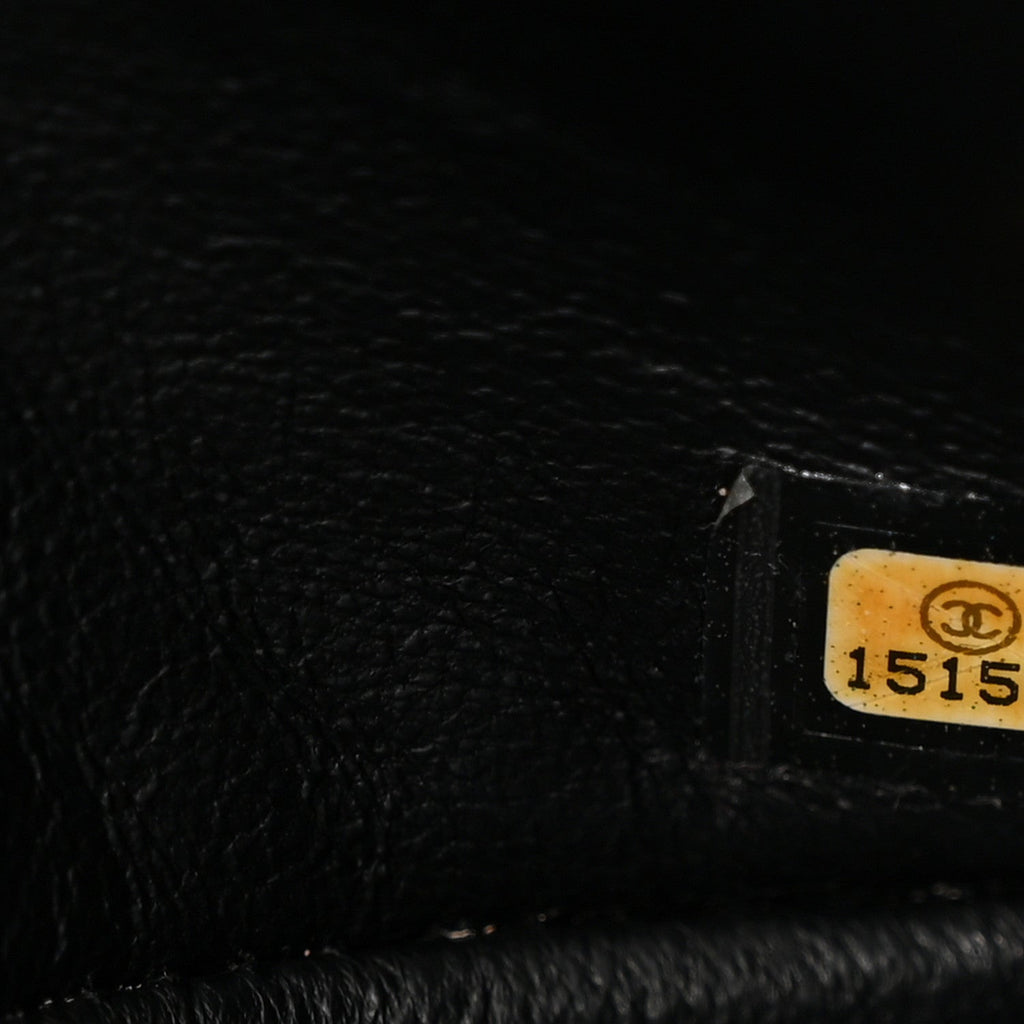 Patent Quilted Jumbo Double Flap Black
