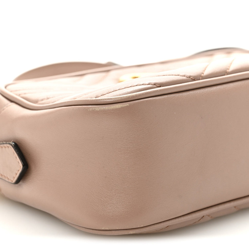 Calfskin Matelasse Small GG Marmont Chain Shoulder Bag Porcelain Rose
