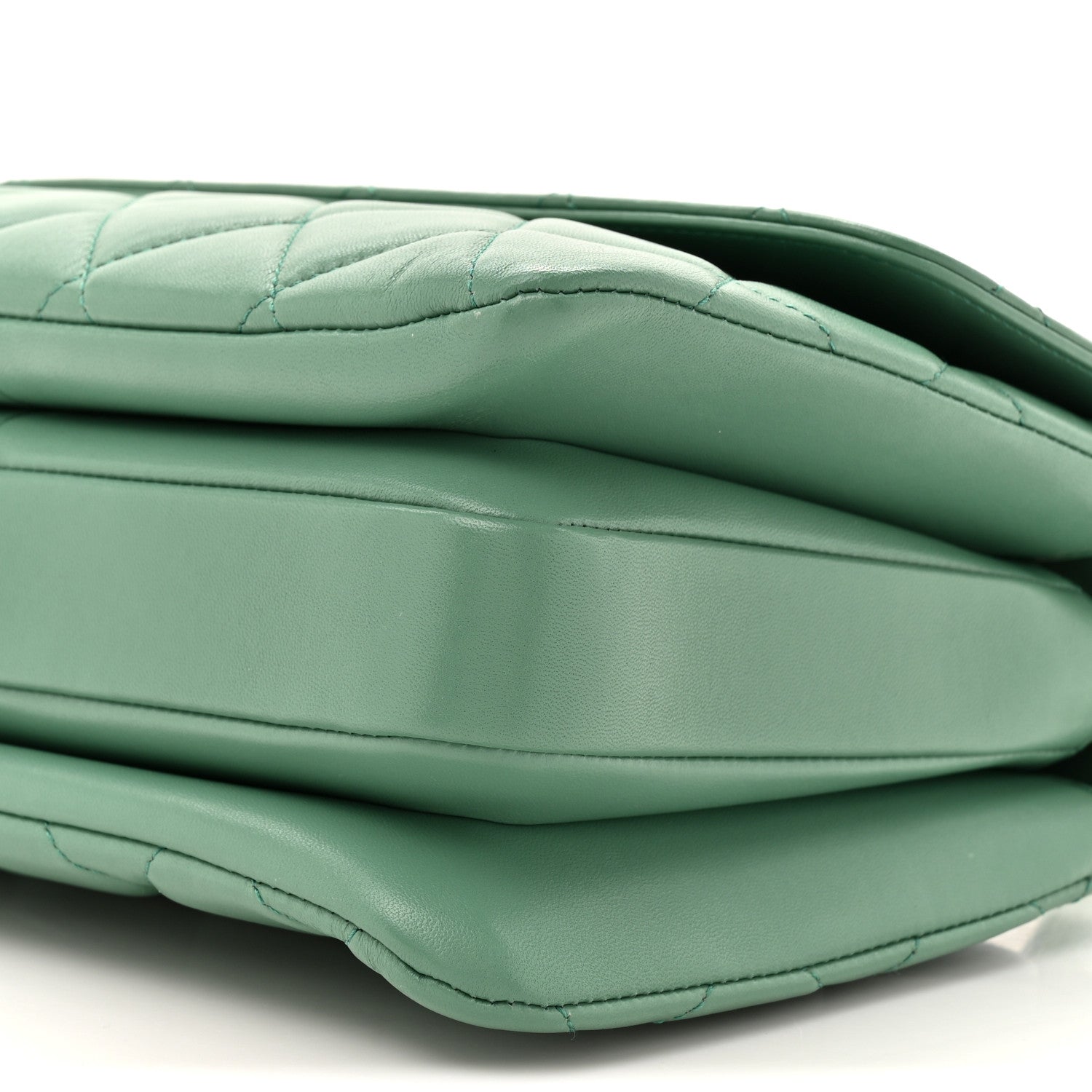 Lambskin Quilted Small Trendy CC Flap Dual Handle Bag Light Green