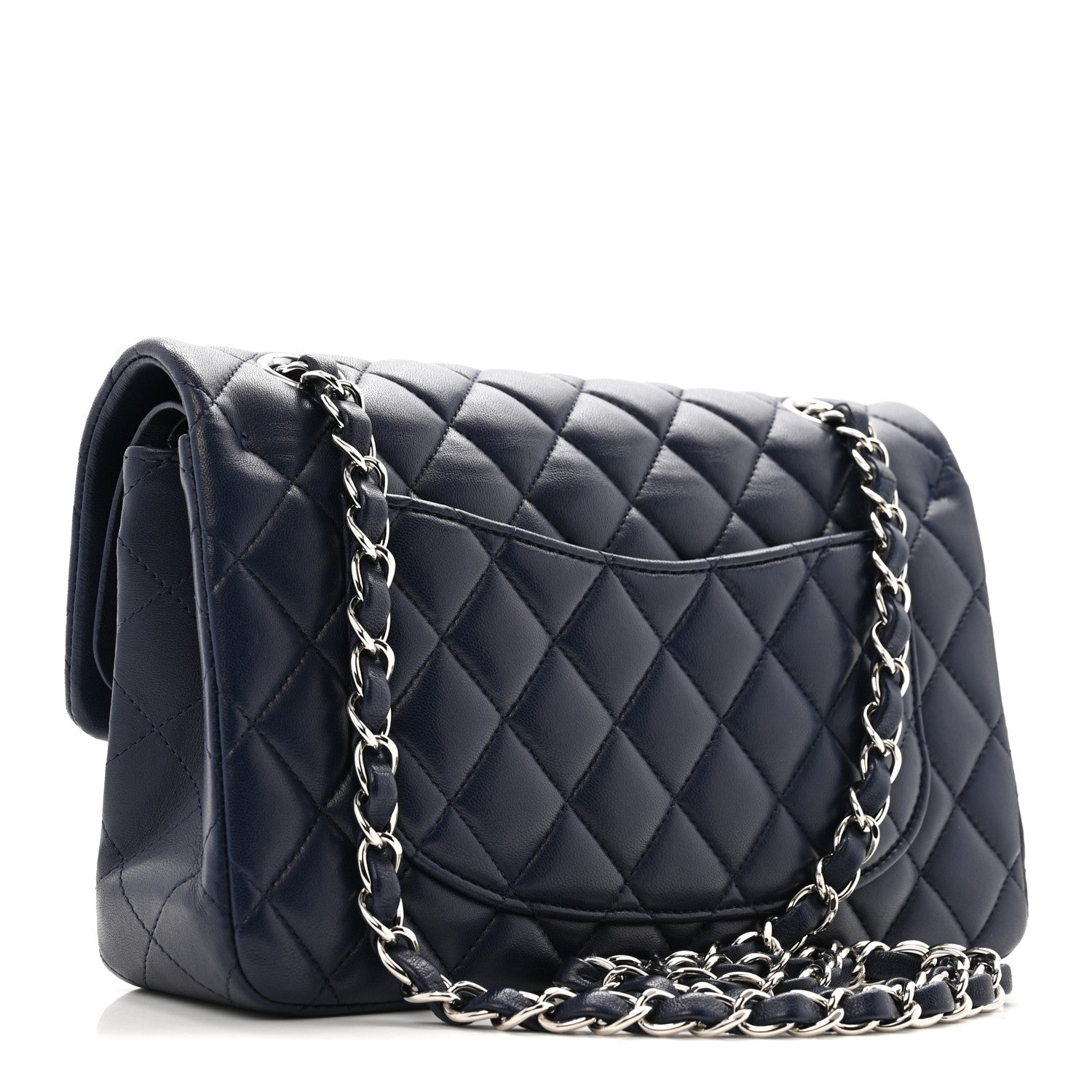 Lambskin Quilted Small Double Flap Blue