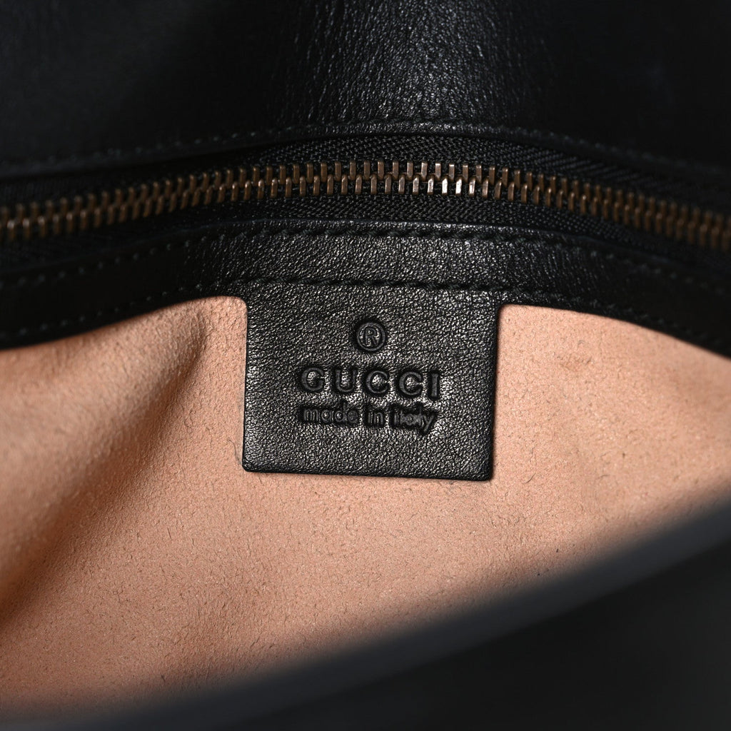 Calfskin Matelasse Small GG Marmont Shoulder Bag Black