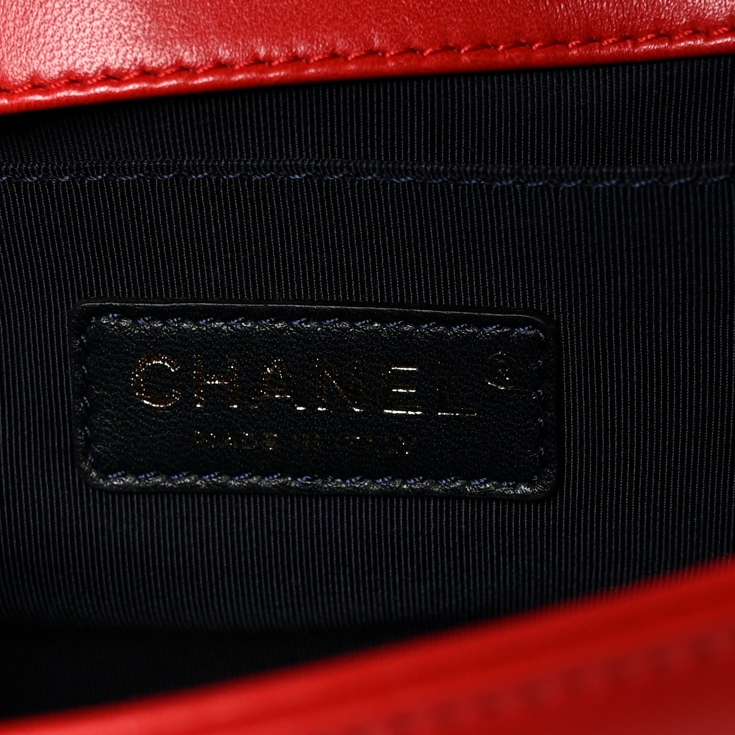 Lambskin Embossed Medium Boy Cube Flap Red