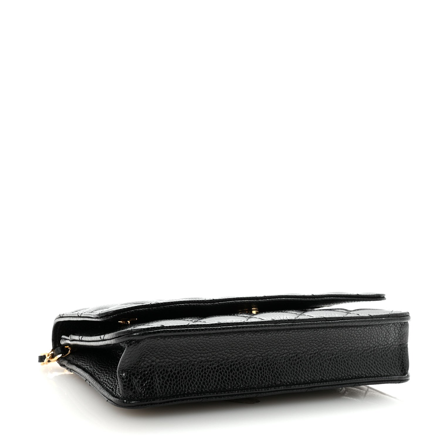 Caviar Quilted Wallet on Chain WOC Black