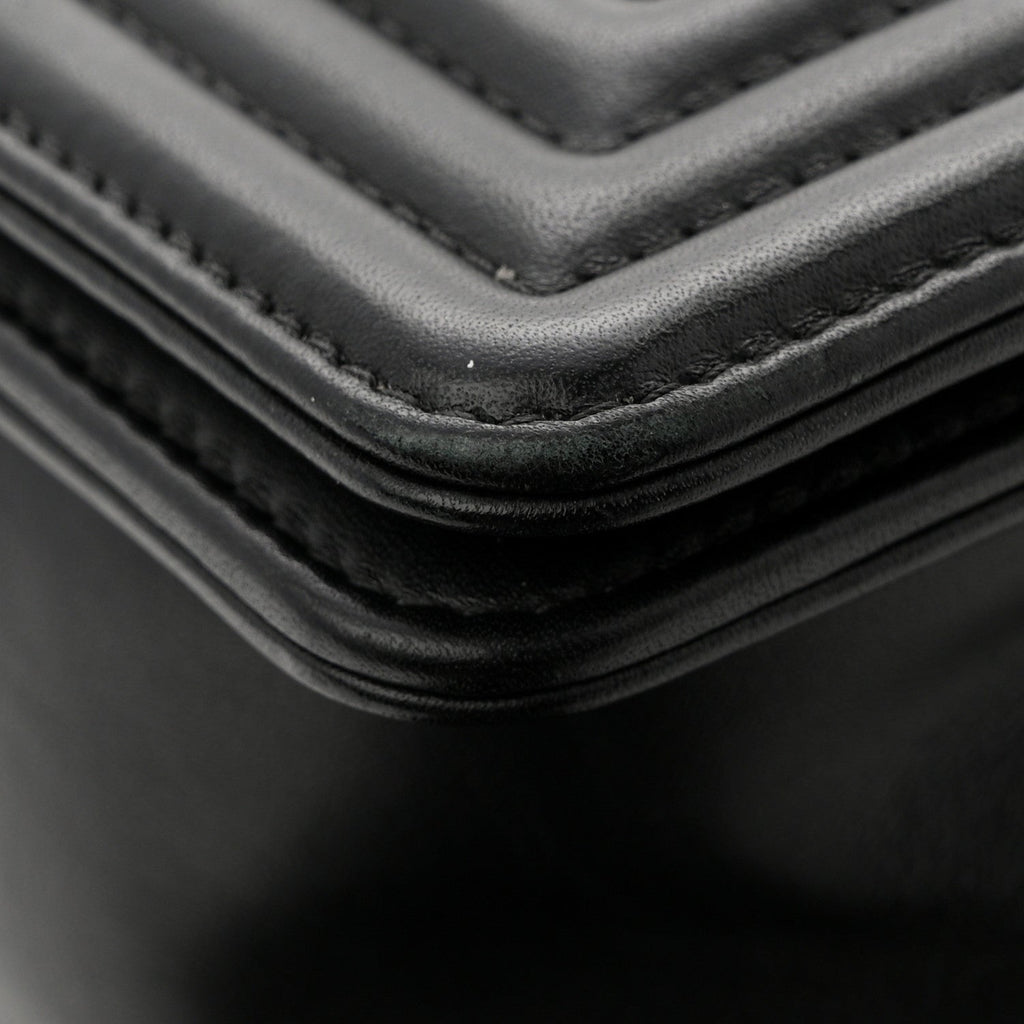 Calfskin Quilted New Medium Boy Flap Black