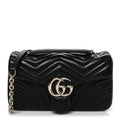 Lambskin Matelasse Medium GG Marmont Shoulder Bag Black