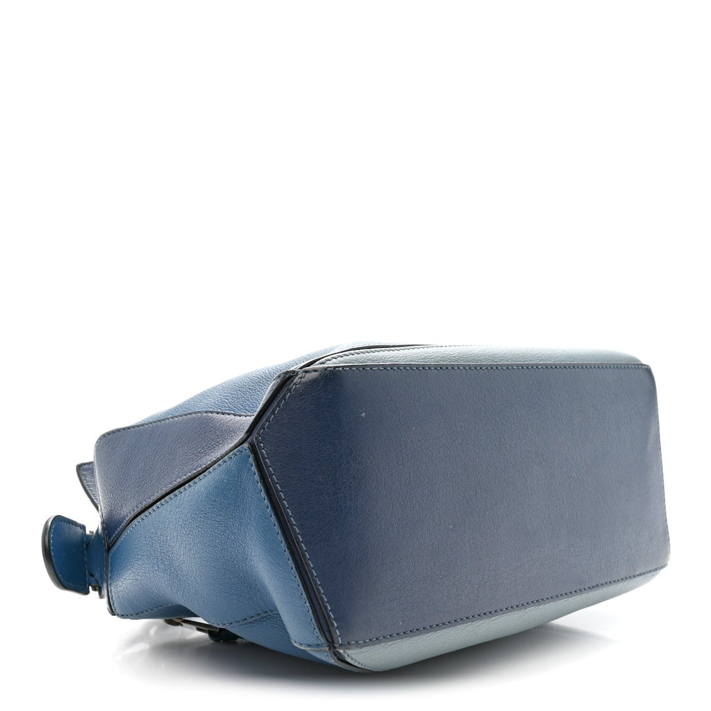 Calfskin Medium Puzzle Bag Marine Stone Steel Blue