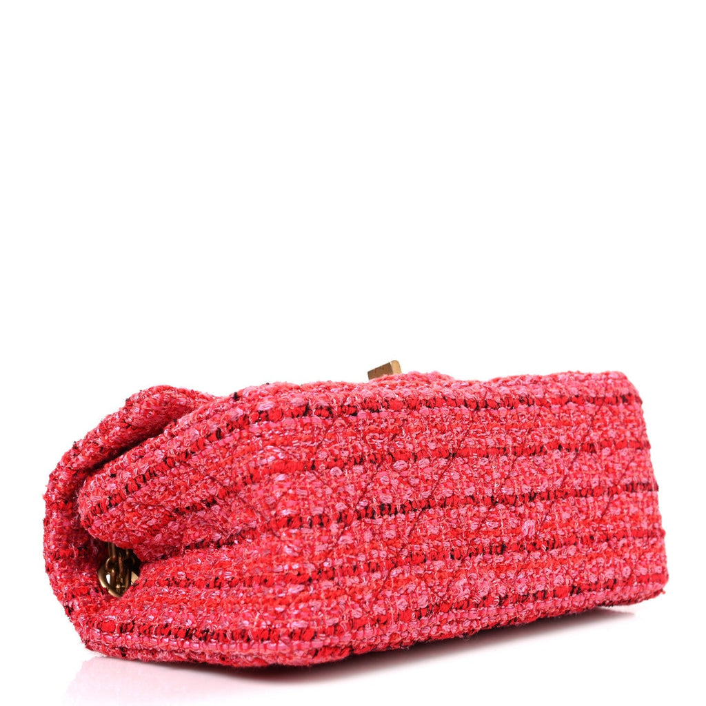 Tweed Quilted Mini 2.55 Reissue Flap Red Ecru Black