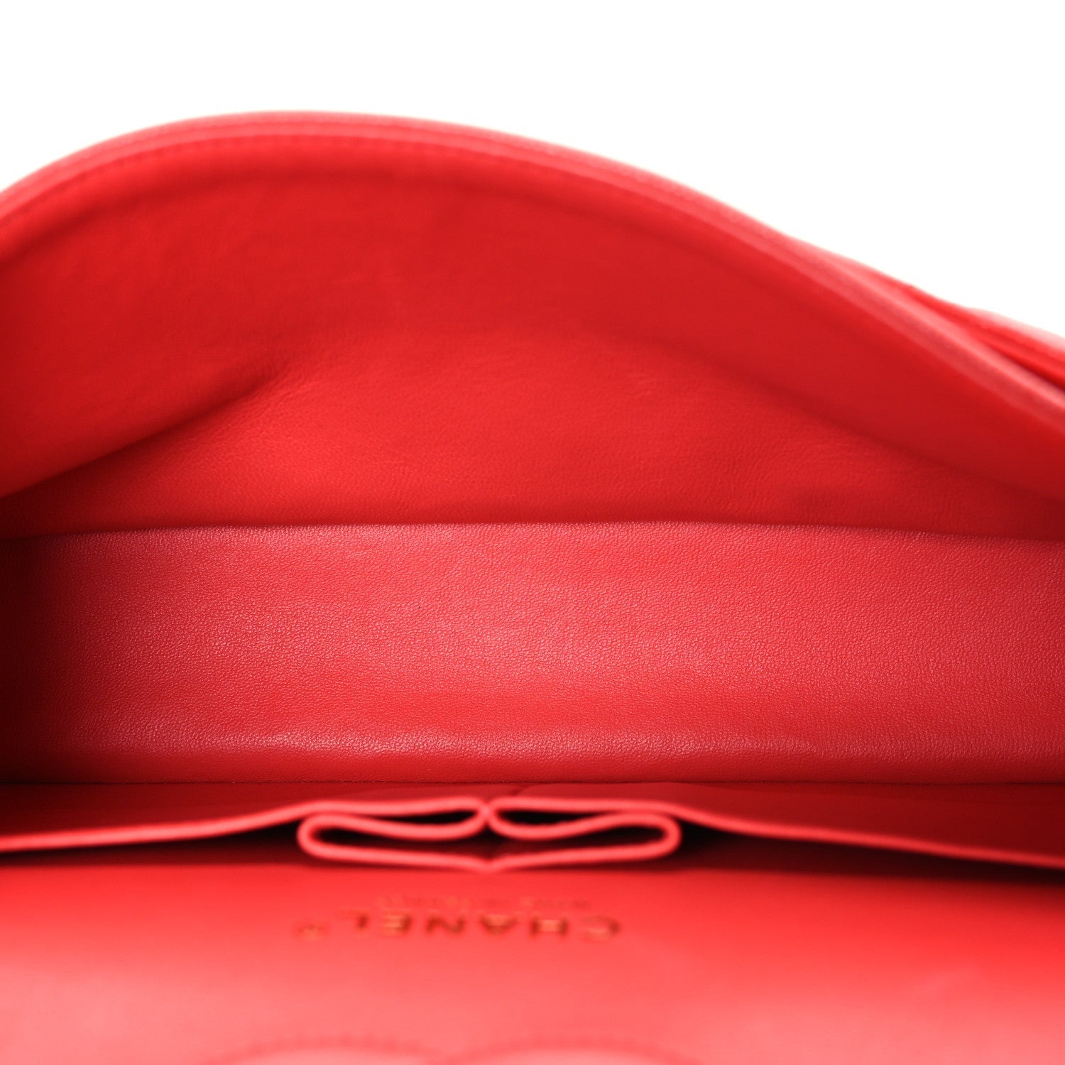 Caviar Quilted Medium Double Flap Red